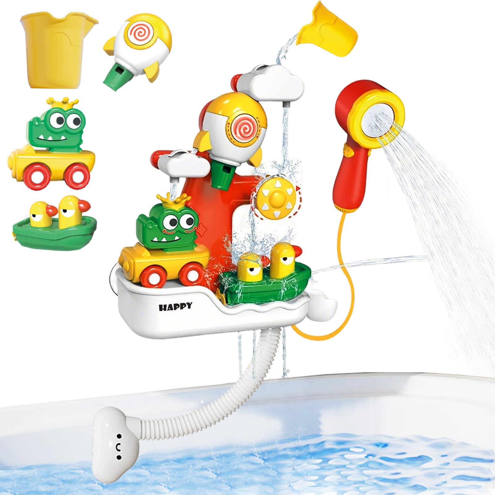 LUKIUP Giochi Bagnetto, Giochi da Bagno, Giochi Vasca da Bagno, Ventose, Razzo Giochi per Bagnetto, Giochi per Vasca da Bagno Interattivi