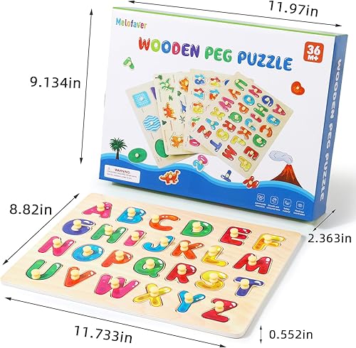 Miniatura 3 de Montessori - Rompecabezas de madera para niños pequeños de 3, 4 y 5 años, 4 piezas de juguetes educativos para niños y niñas