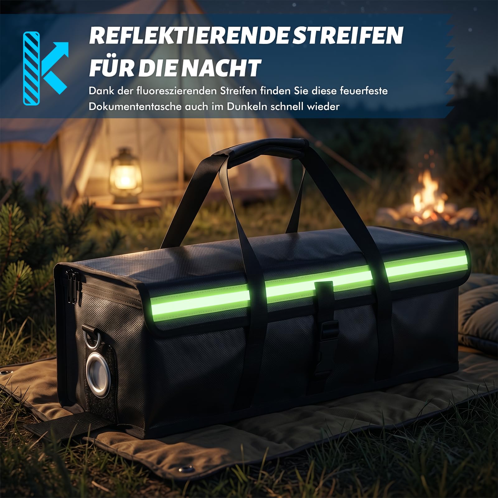 2 scatole ignifughe per batteria della bicicletta, con apertura di ricarica, strisce catarifrangenti, antiscivolo, ignifugo per batterie, sicurezza su cassetta per denaro ignifuga