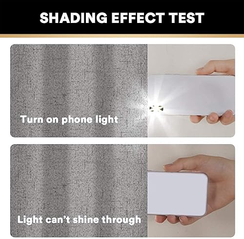 Miniatura 4 de Cortinas opacas 100% de lino texturizado antiguo, para dormitorio o sala de estar, para ahorrar energía, tejido de yute con forro aislante térmico