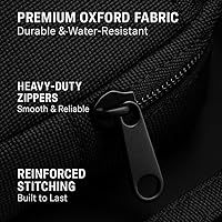 Vista 2 de Funda organizadora de electrónica, apertura plana de múltiples capas con compartimentos y bolsillos, organizador de cables para accesorios, cables