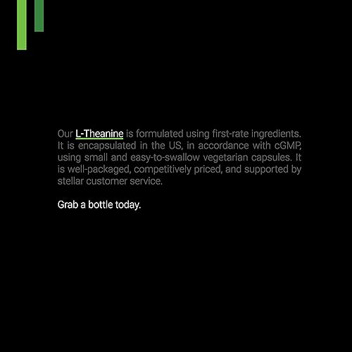 Miniatura 6 de L-Theanine 200mg - 120 unidades  eficaz para el alivio del estrés el enfoque y la relajación  cápsulas vegetarianas de una pureza excepcional - por