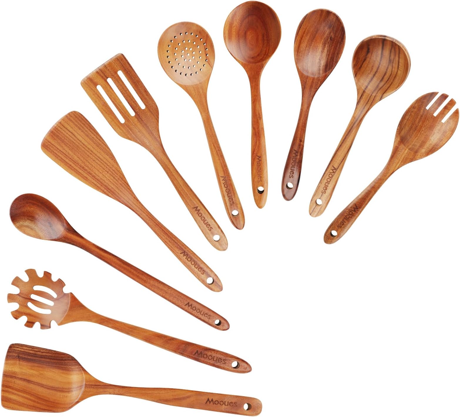 Wooden NonStick Kitchen Pan Toolset 7 Pieces Set,100