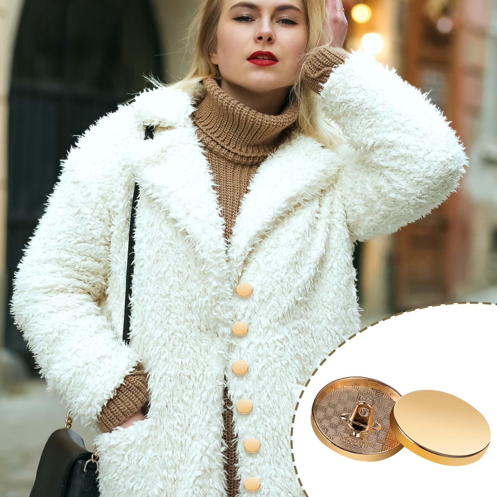 6 stuks gouden knoppen kits legering schacht naaien knopen jeans knopen voor vrouwen pak wollen jas naaien ambachten sieraden maken benodigdheden 30 mm