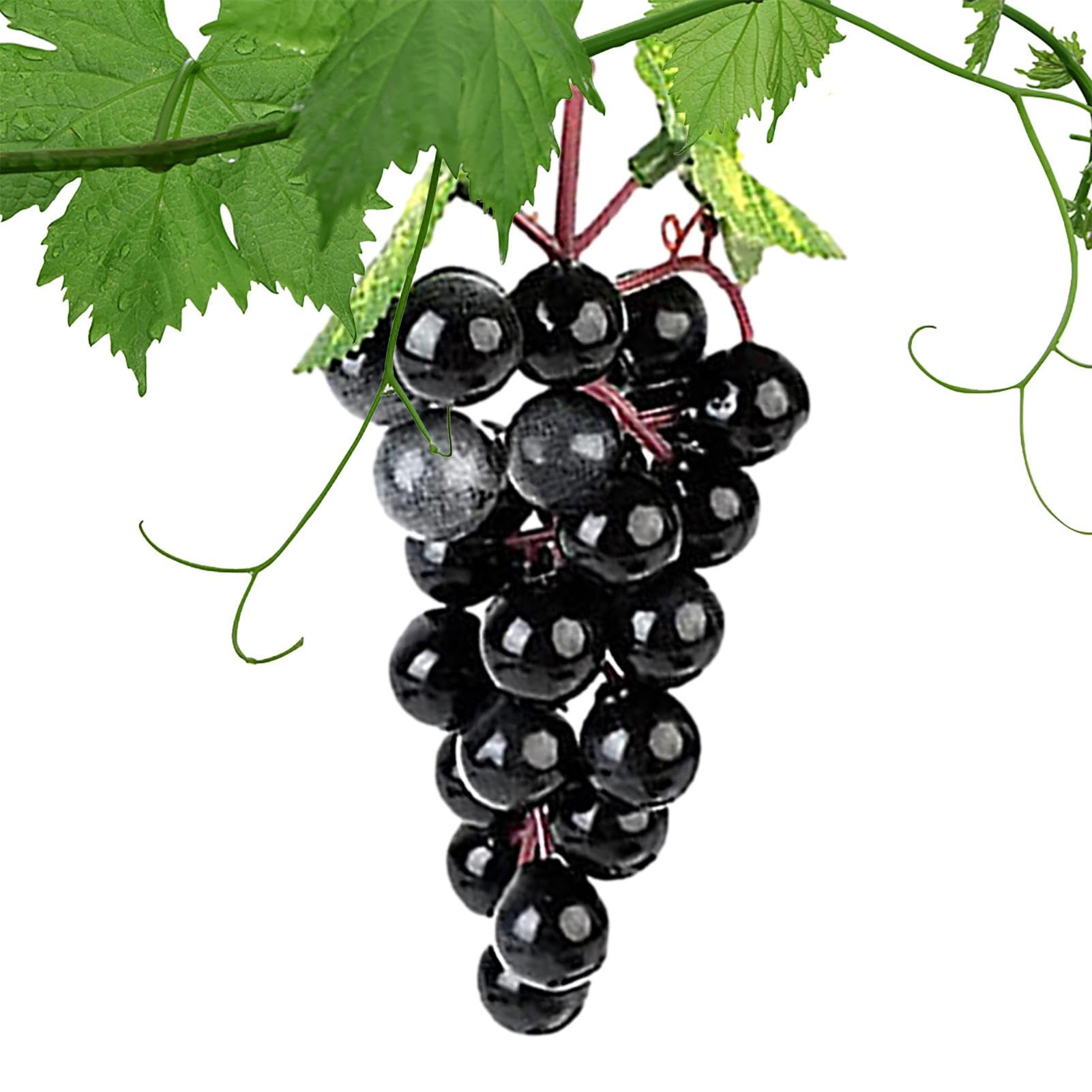 Artificial Grapes Cluster - Realistic Artificial Grapes, Fake Grapes Bunches, Reusable Black Purple Green Grapes | Fake Grapes Bundles Bunches, Artificial Grapes Cluster Fake Grape Bundles for garland