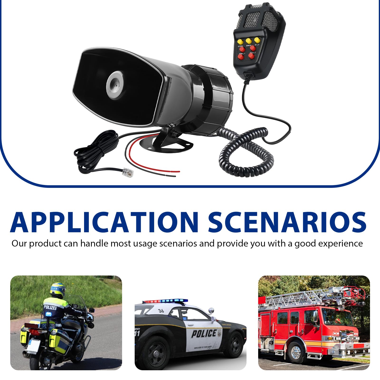Haut-parleur sirène 12 V 100 W 7 tons Klaxon de voiture avec microphone Corne pour van, bateau, camion, moto