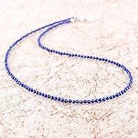 Vista 212 de Natural Moonstone Gemstones Choker Necklace, Faceted Rounds Beads, Silver Plated Jewelry, Healing Crystals, Birthday, Handamde, Minimalist, Women