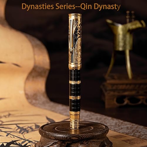 Miniatura 2 de Hongdian D5 Pluma estilográfica Qin Dynasty Series 14K Gold Nib, pluma de lujo de pistón de estilo chino grabada para colección de escritura