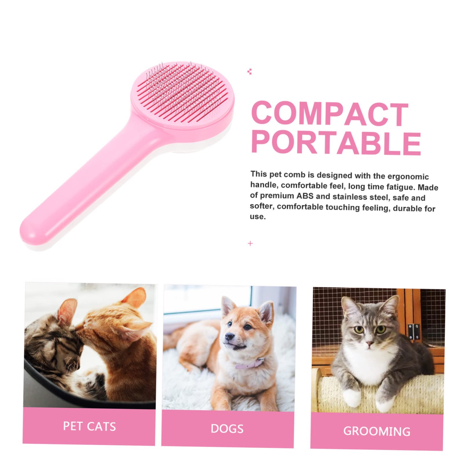 2PCS Pet Comb for Dogs & Cats with Long & Short Stainless Steel Metal Teeth for Shedding and Tangles, Self-Cleaning Pet Comb for Dogs and Cats, Comfort and safety