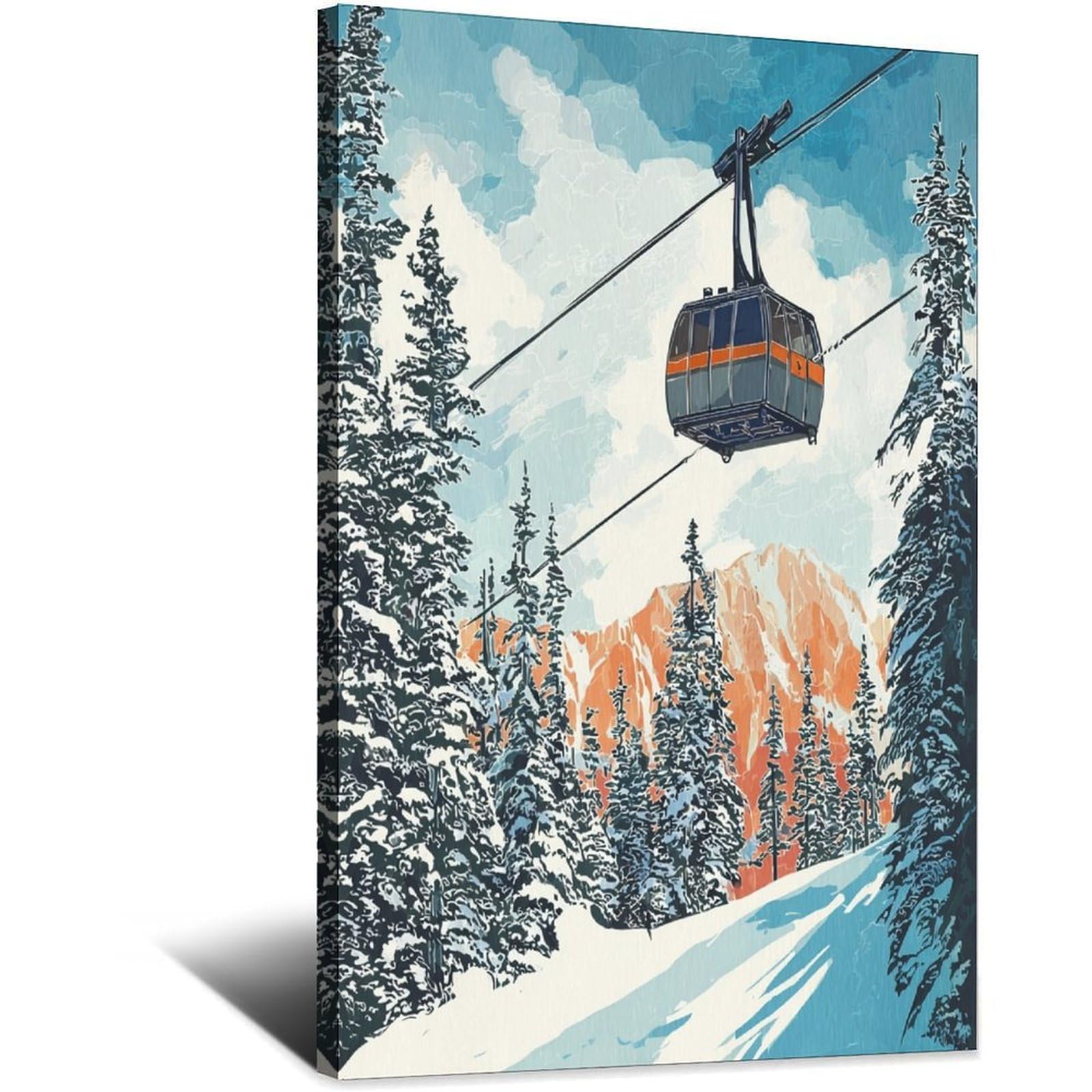 Snowbird Utah Ski Poster 24x36inch(60x90cm) Vintage Watercolor Canvas Art