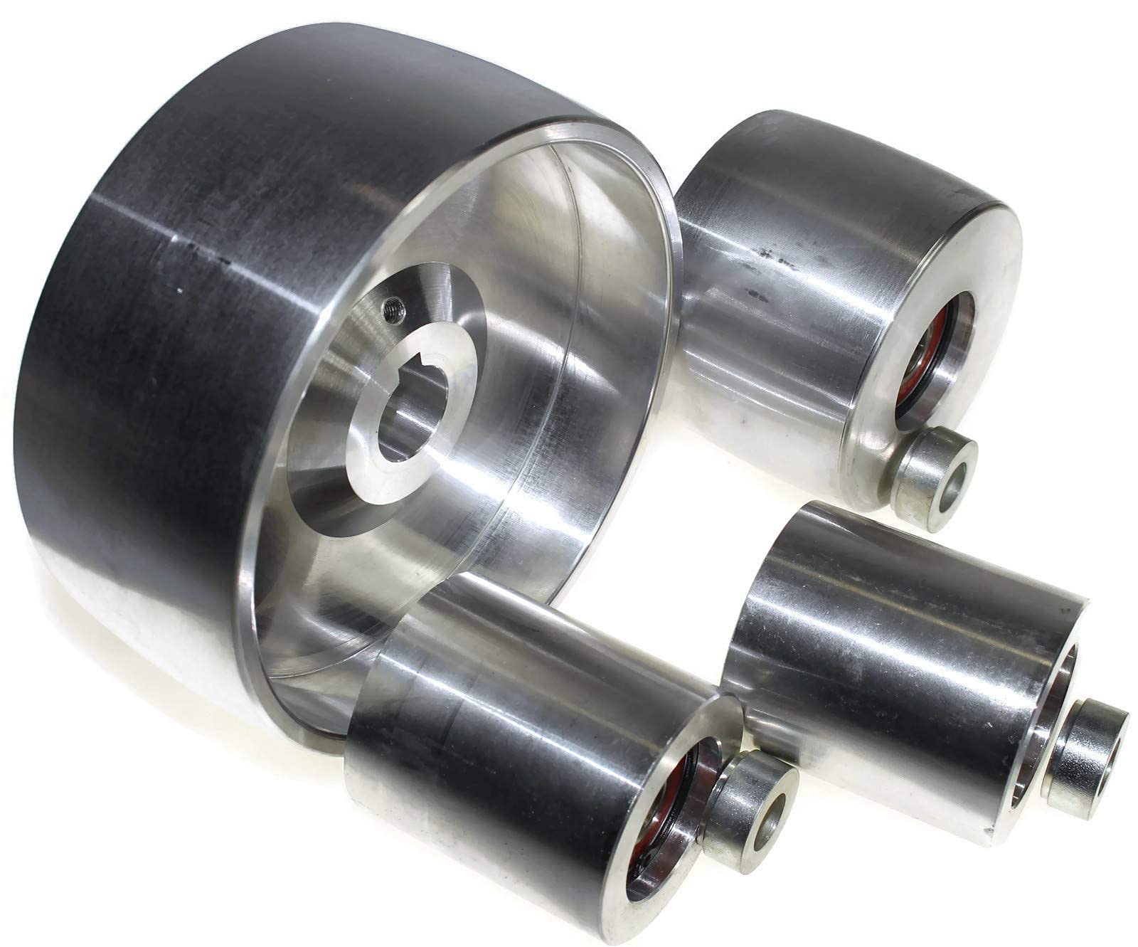 (AL5-24) CNC gefrästes Riemenschleifer Set für Messerschleifer 130 mm Antrieb-24 mm Schaft 75 mm Spur 50 mm Idler