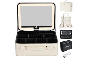 LED Lighted Travel Makeup Bag with Mirror
