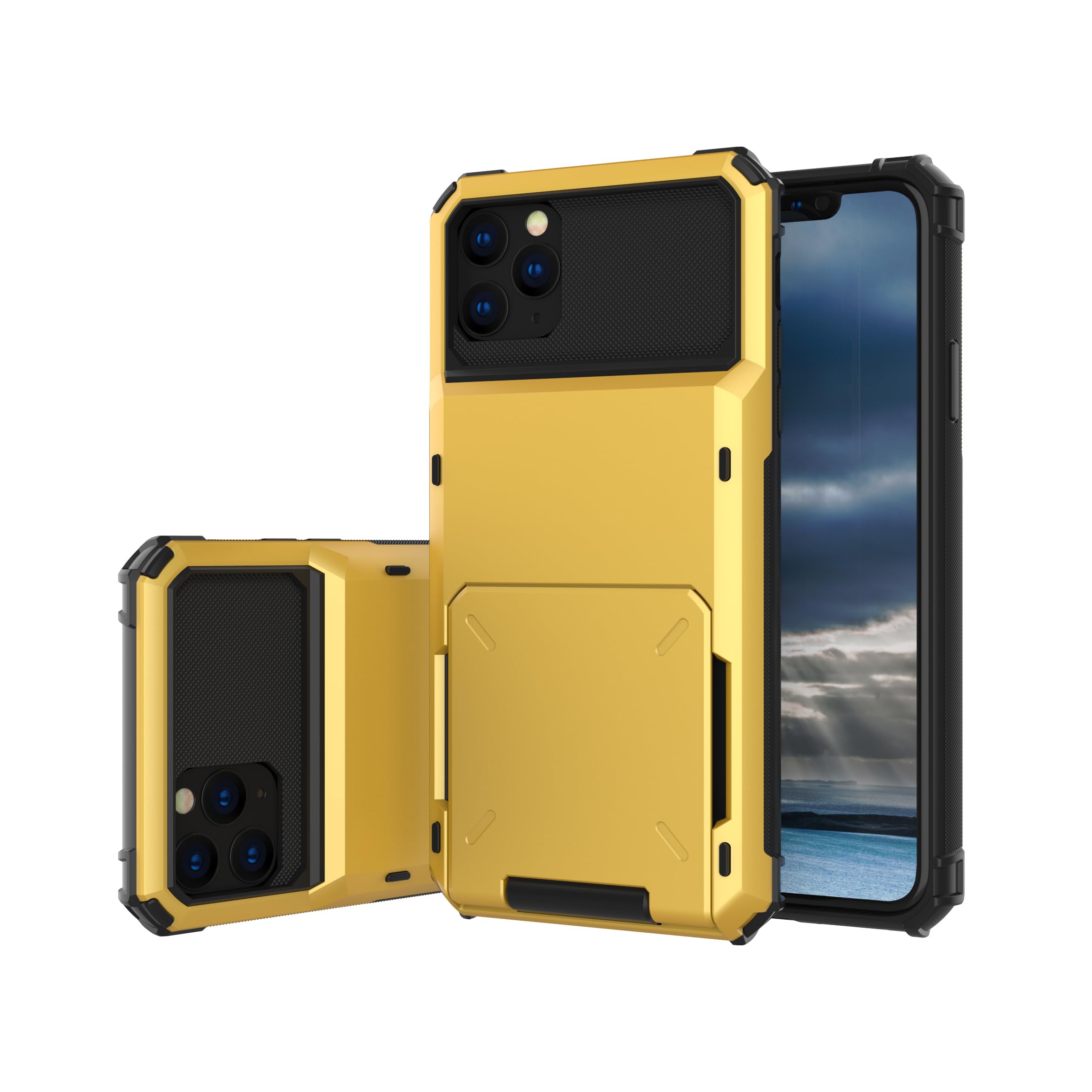 SORAKA Custodia per iPhone 12 Mini con Portacarte Portafoglio PC TPU a Doppio Strato Cover Armatura Antiurto