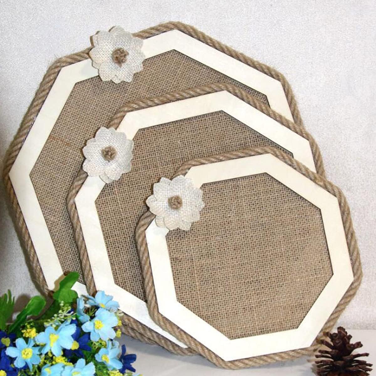 30Pcs 2.36 inchs Burlap Flowers,Burlap Fabric Flowers,Handmade Burlap Rose Flowers for Wedding Decoration and Craft Making