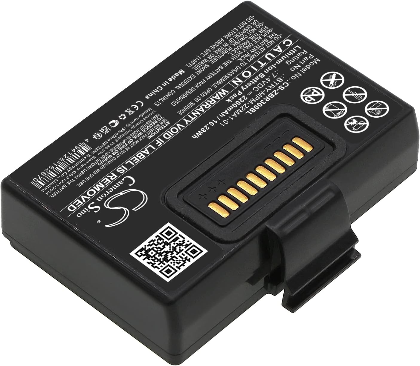 2200mAh Replacement Battery for Zebra ZQ310 ZQ320 ZQ300 ZA310 ZQ310 Plus 2 ZR328 PN BTRY-MPM-22MA1-01, P1083277, P1083277-002