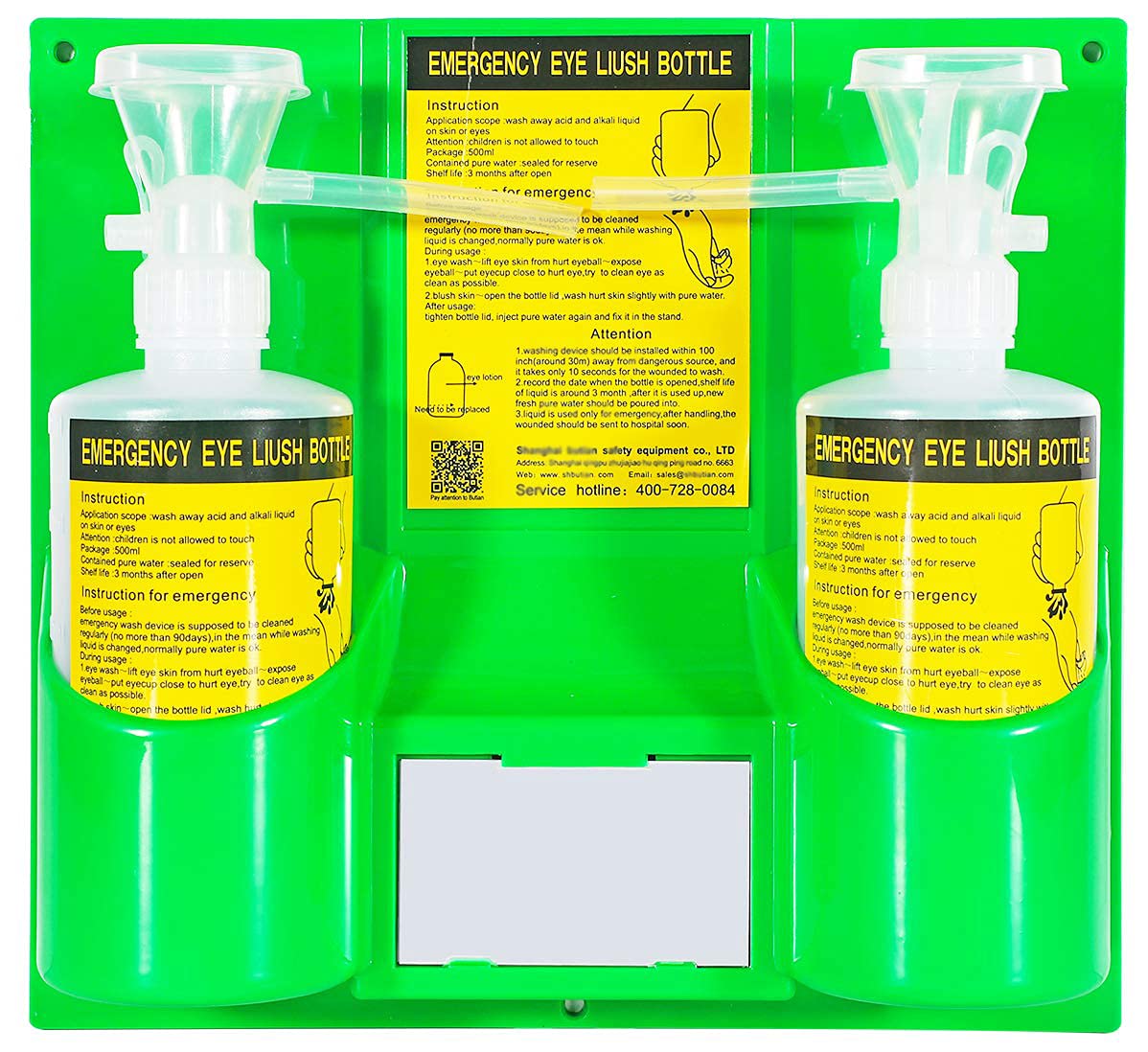 CGOLDENWALL Bottled Wall Mounted Emergency Eye Wash Station with Double