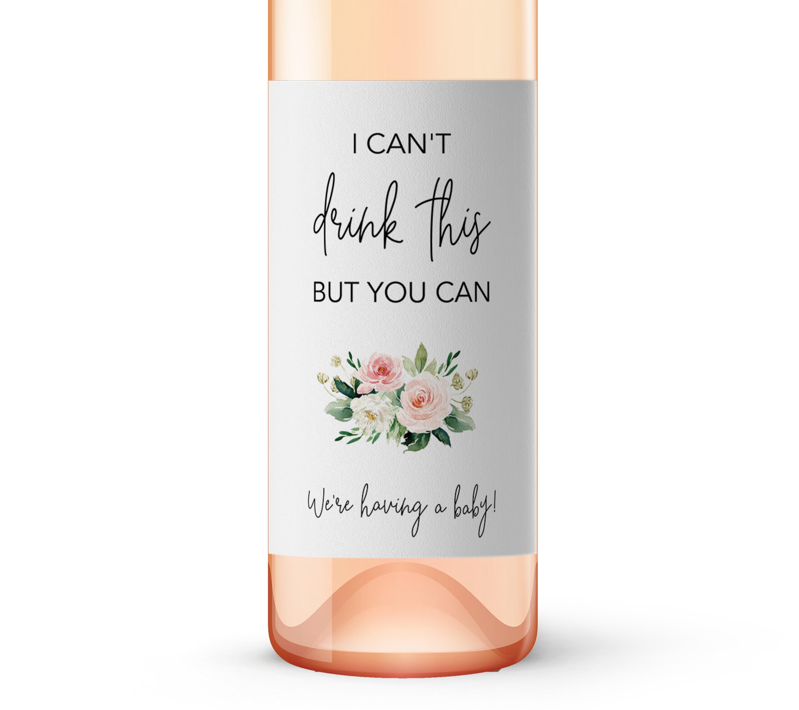 I can't drink this but you can ● SET of 5 ● GENDER NEUTRAL Pregnancy Announcement Wine Labels, Baby Reveal Wine Label, Announcement to Parents Friends
