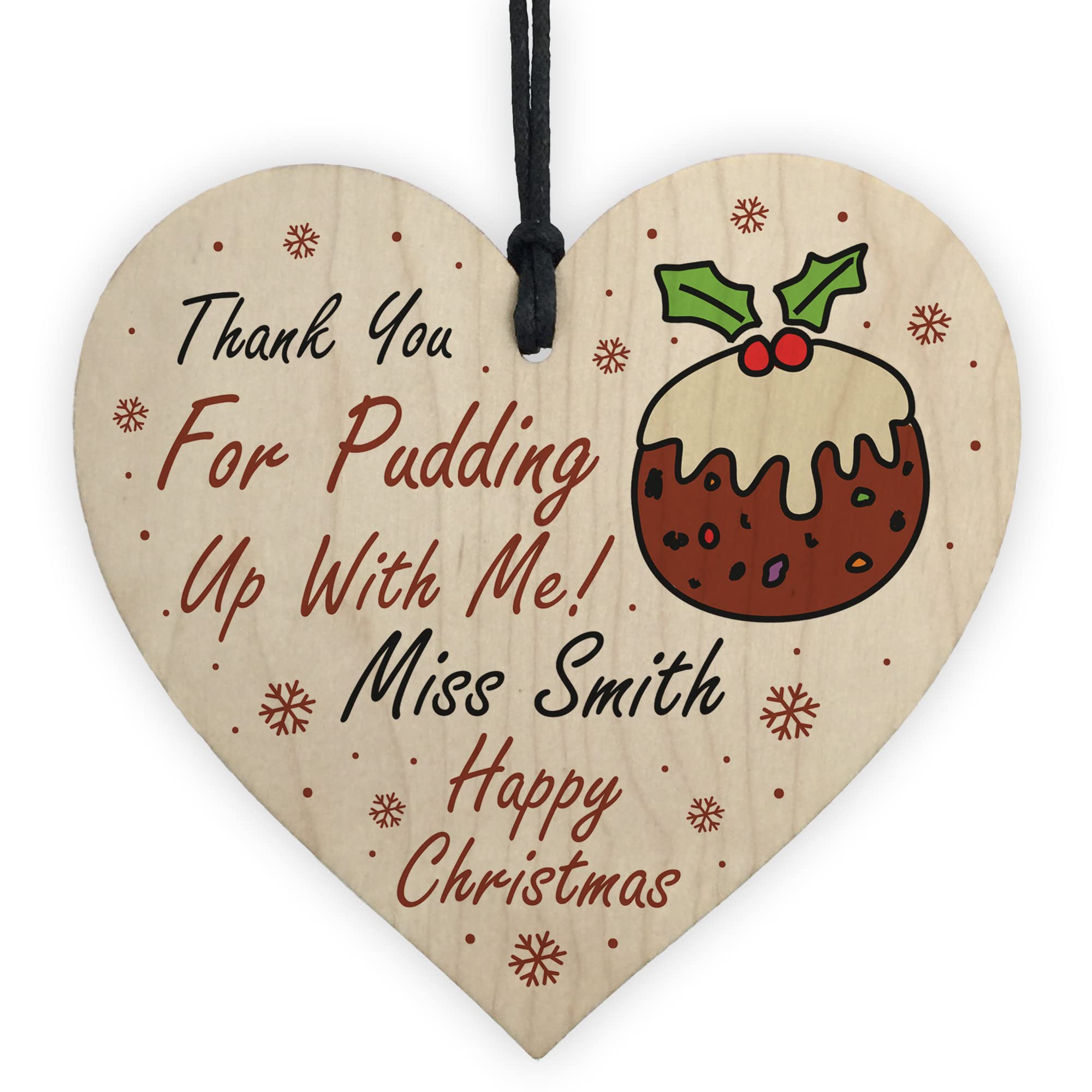 RED OCEAN Novelty Hanging Christmas Tree Decoration Personalised Teacher Gift Thank You