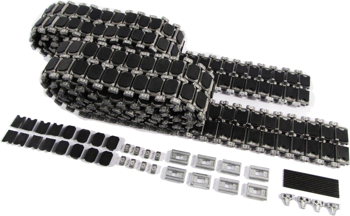 Mato Metal Tracks Set, with Rubber Metal Pads for 1/16 Heng Long 3918-1 American M1A2 Abrams RC Tank