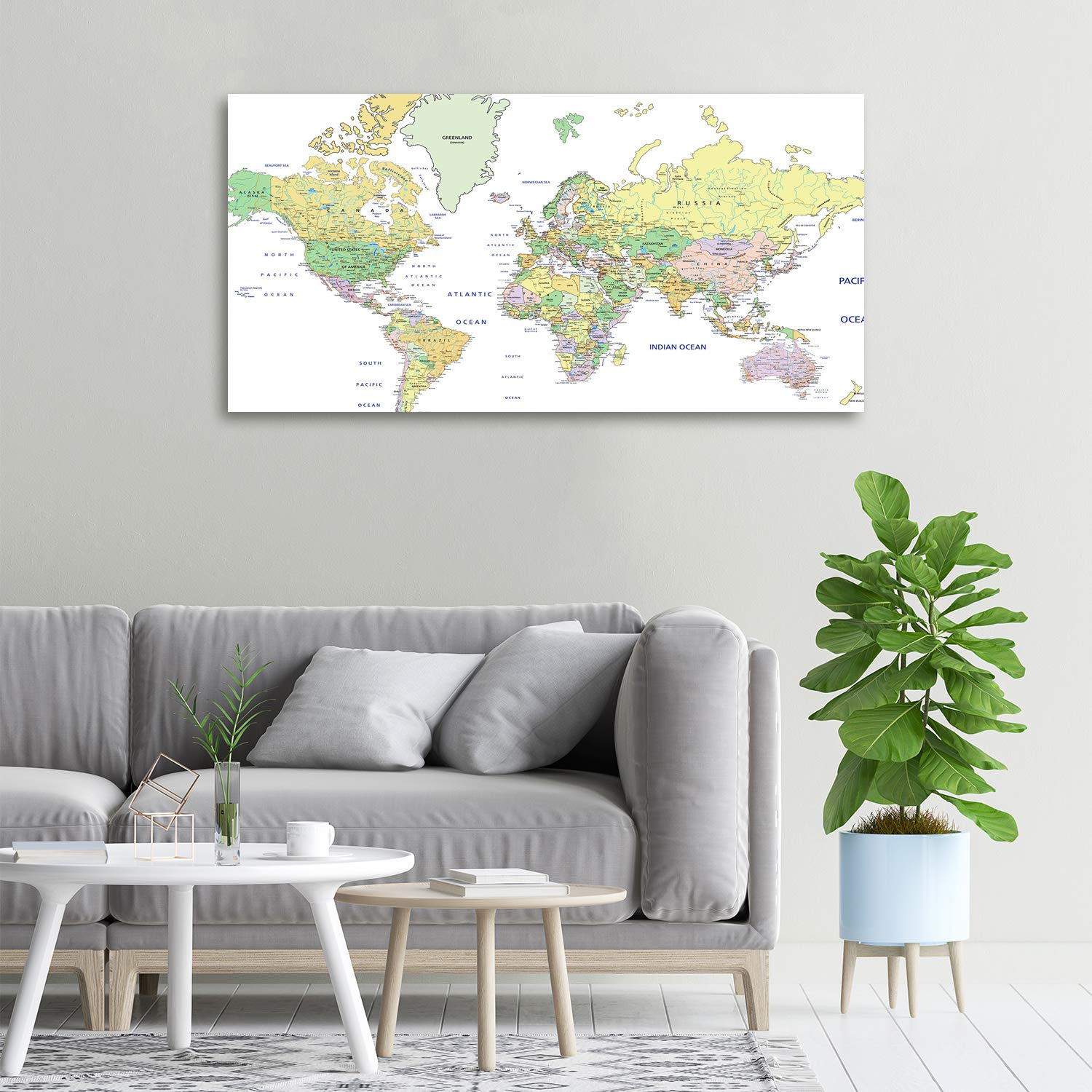 Tulup Acrylic Glass 100x50cm Mural Art Image Verre Plastique Déco Mural Acrylic Glass Picture Mapa Del Mundo