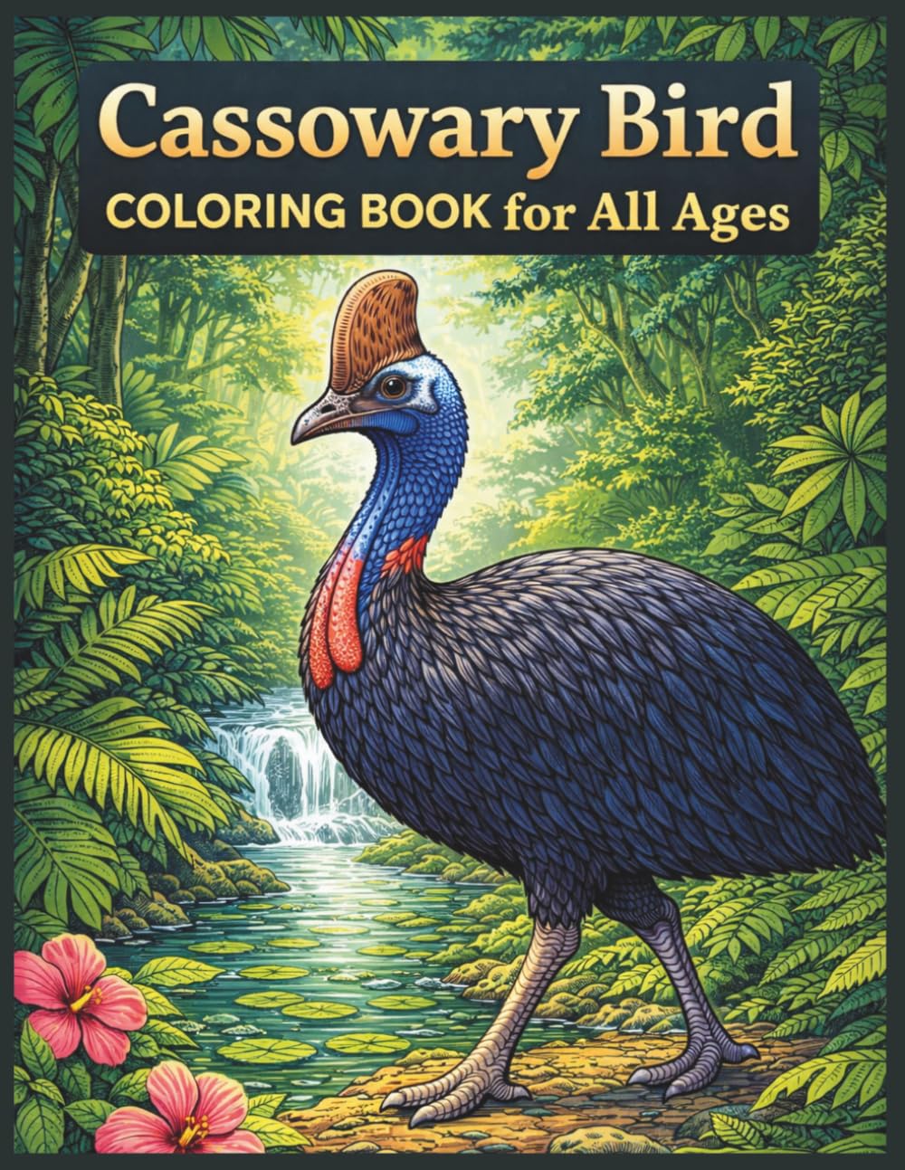 Cassowary Bird Coloring Book for All Ages: Realistic, Cute & Relaxing Jungle Bird Designs for Kids, Teens and Adults: 50 Easy & Detailed Cassowary ... for Creativity, Relaxation and Fun Learning