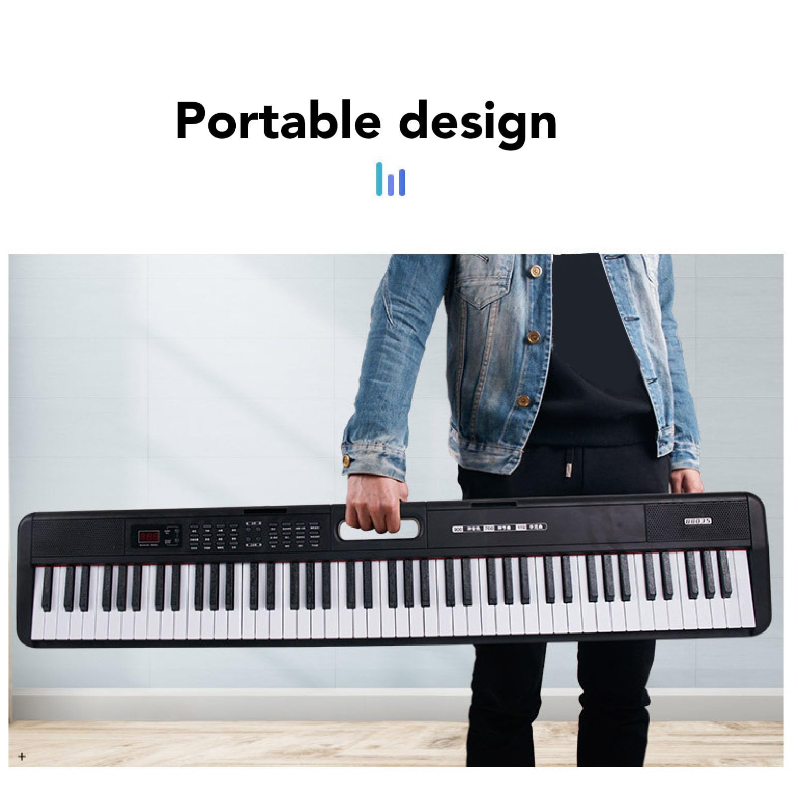 Tastiera di Pianoforte 88 Tasti, 900 Timbri 700 Ritmi 110 Brani Dimostrativi Kit Tastiera Elettrica Portatile (Spina europea