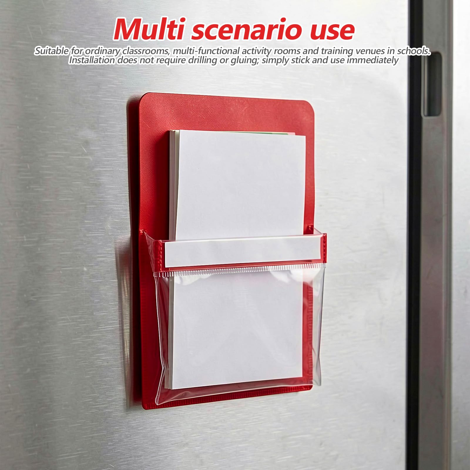 Zerodeko 4 tasche magnetiche per lavagna bianca, formato piccolo