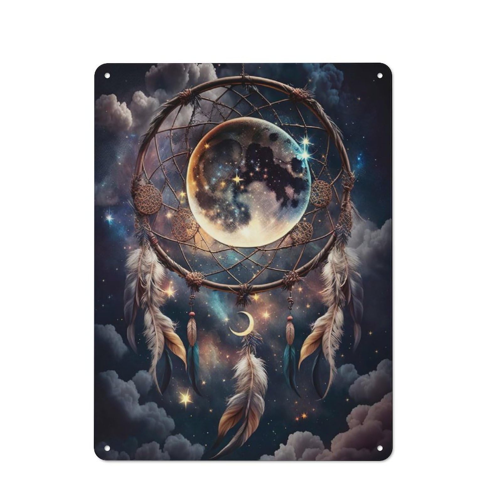 Junmoney Dreamcatcher Tales Retro Metal Plaque 40X30cm For Dining Room Or Kitchen, For Home Interiors, Feature Walls And Decorative Displays