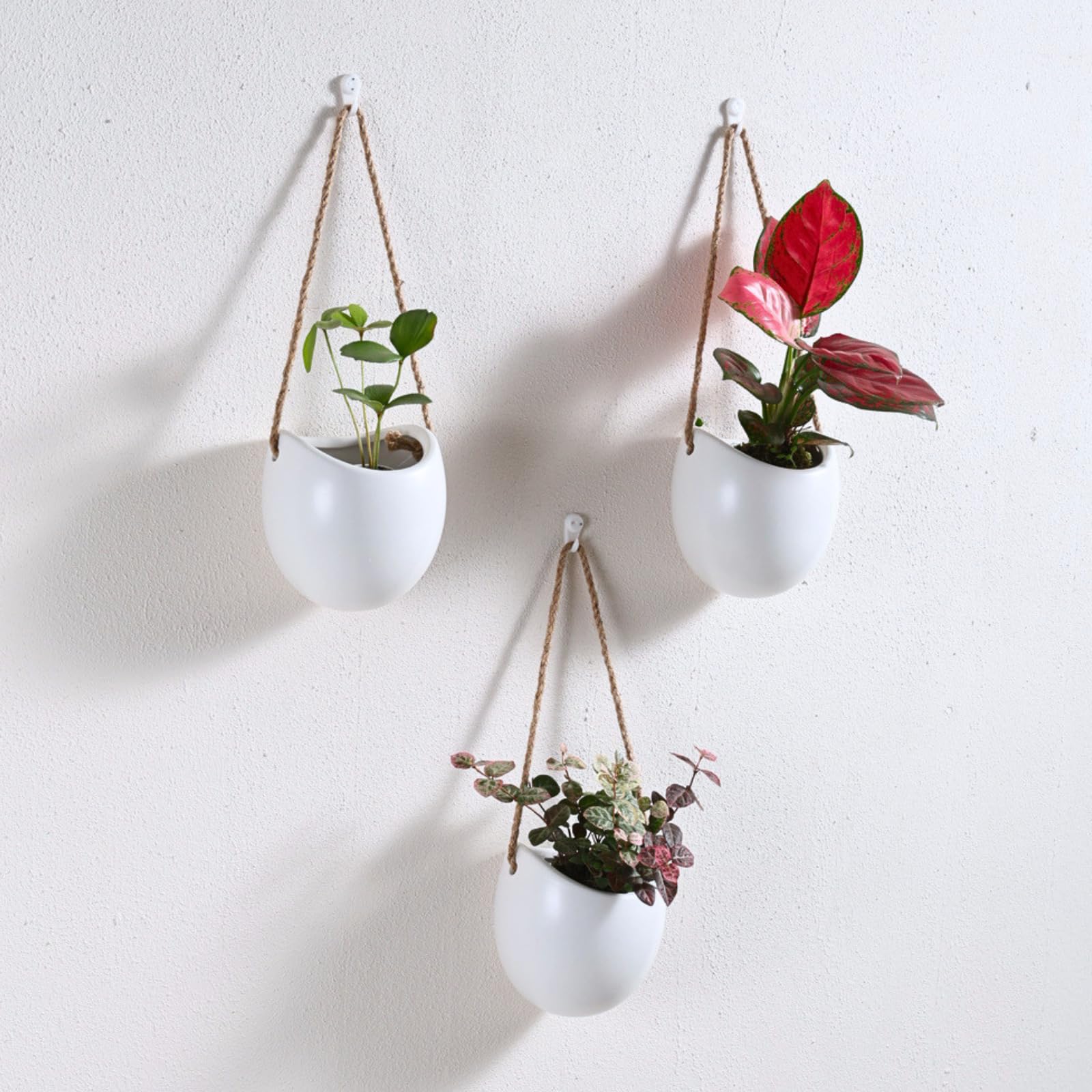 Best Wall Planters of 2026: Vetted Picks That Last 3 Kvetto Set of 3 Ceramic Wall Planters Decor Small Hanging Vases Lovely Flower Po — product photo