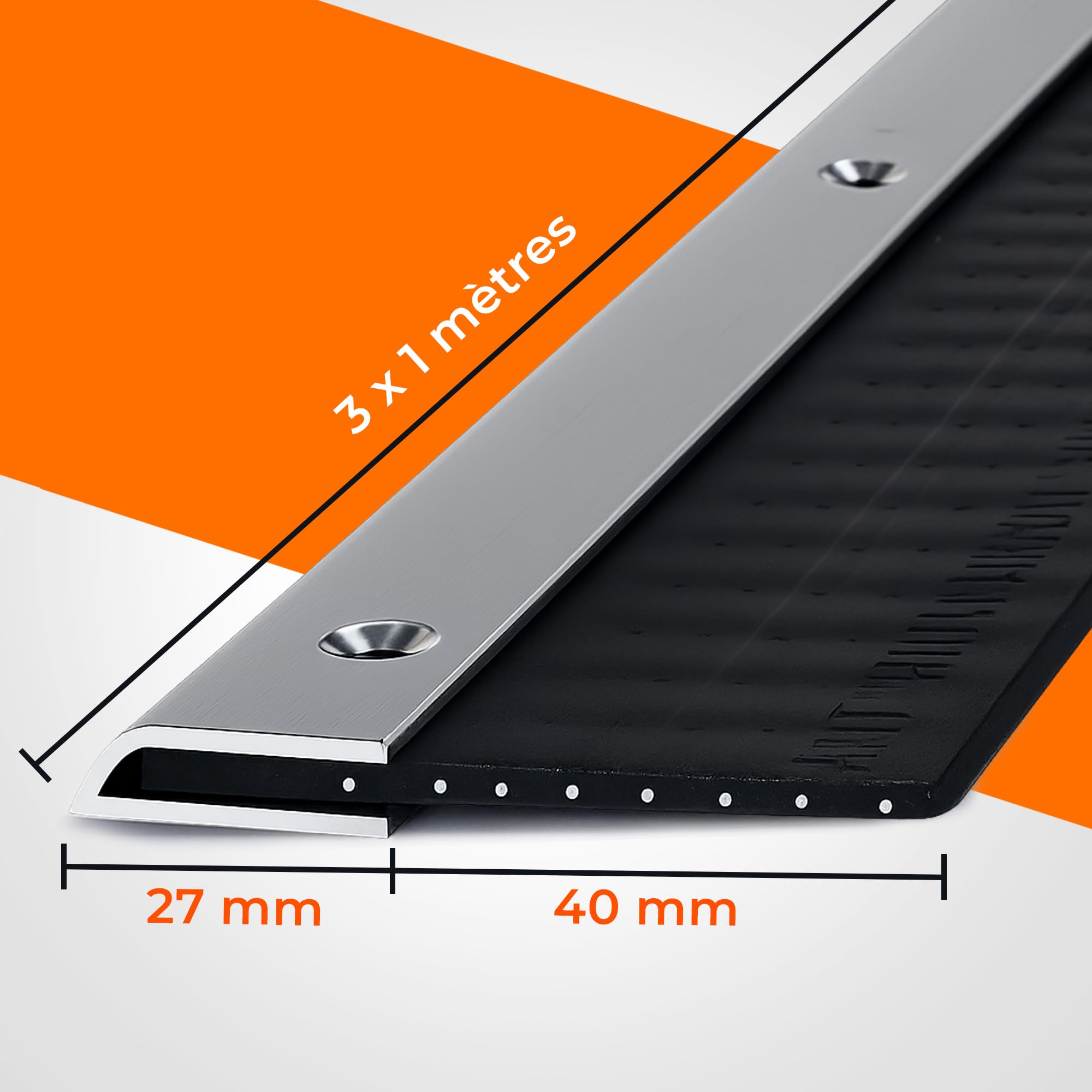 Breite Türdichtungs-Set 3m x 40mm | Joint Porte Entree Anti Rongeurs Haute Resistance avec Renfort Acier Inoxydable | Etanchéité Garage Portail Rolltore Protection Météo et Nuisibles
