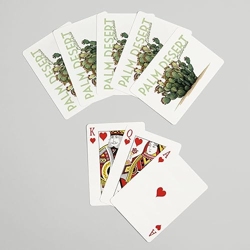 Miniatura 7 de Lantern Press Palm Desert, California, cactus tuna (52 cartas de juego, baraja de cartas de tamaño póquer con comodines)