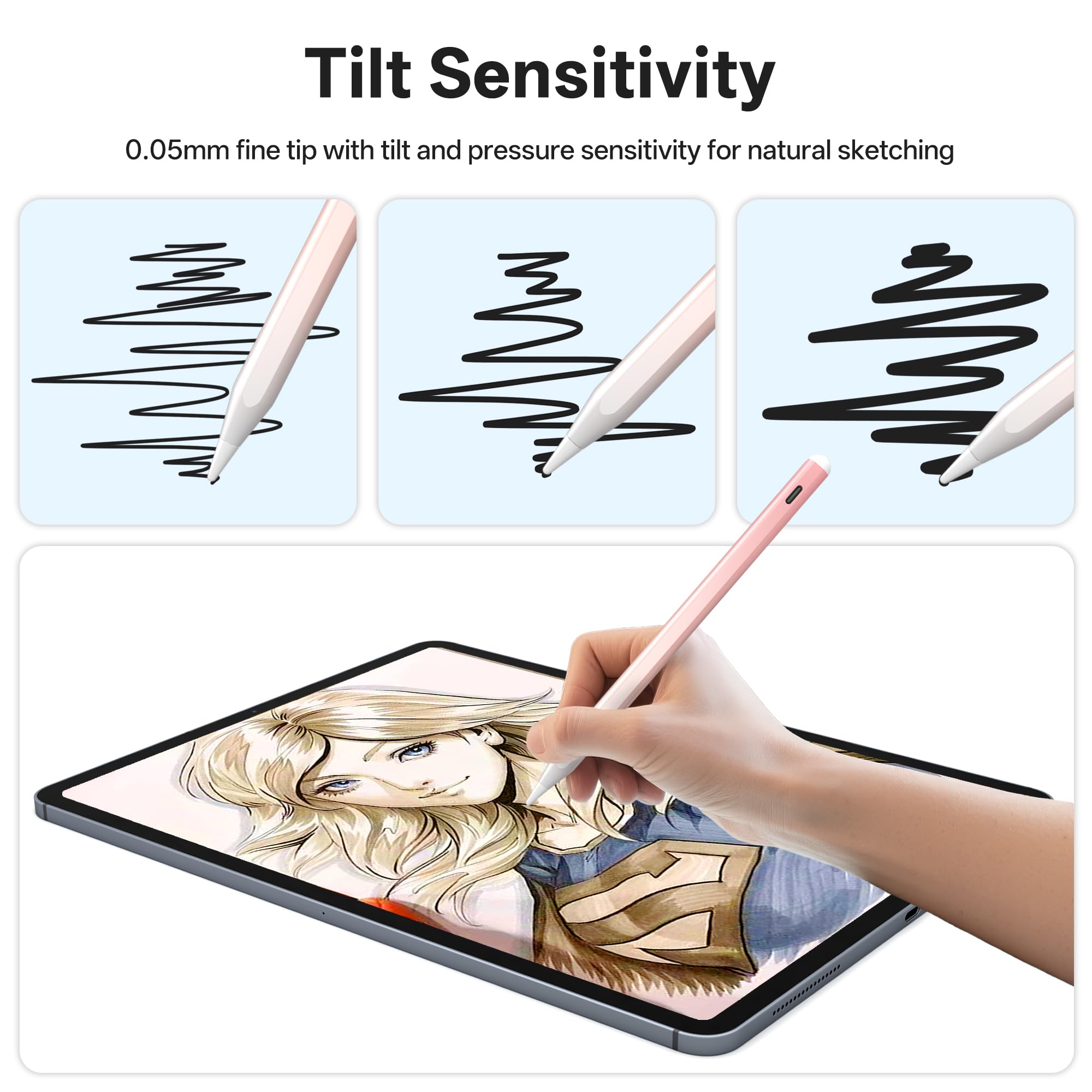 Caneta Stylus Pencil para Apple iPad Air 2024 de 11/13 polegadas