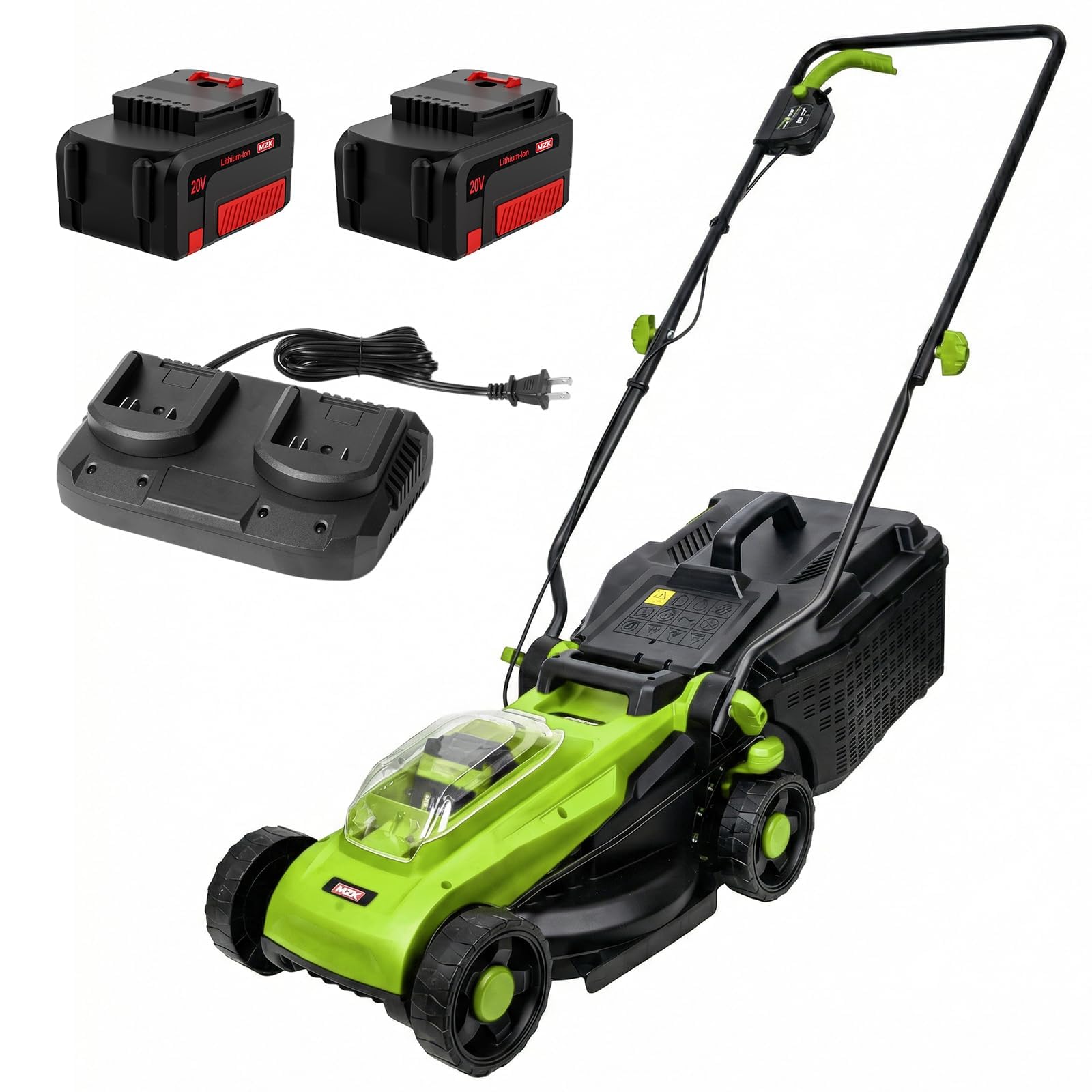 Person emptying an 8-gallon grass collection bag from a lawn mower