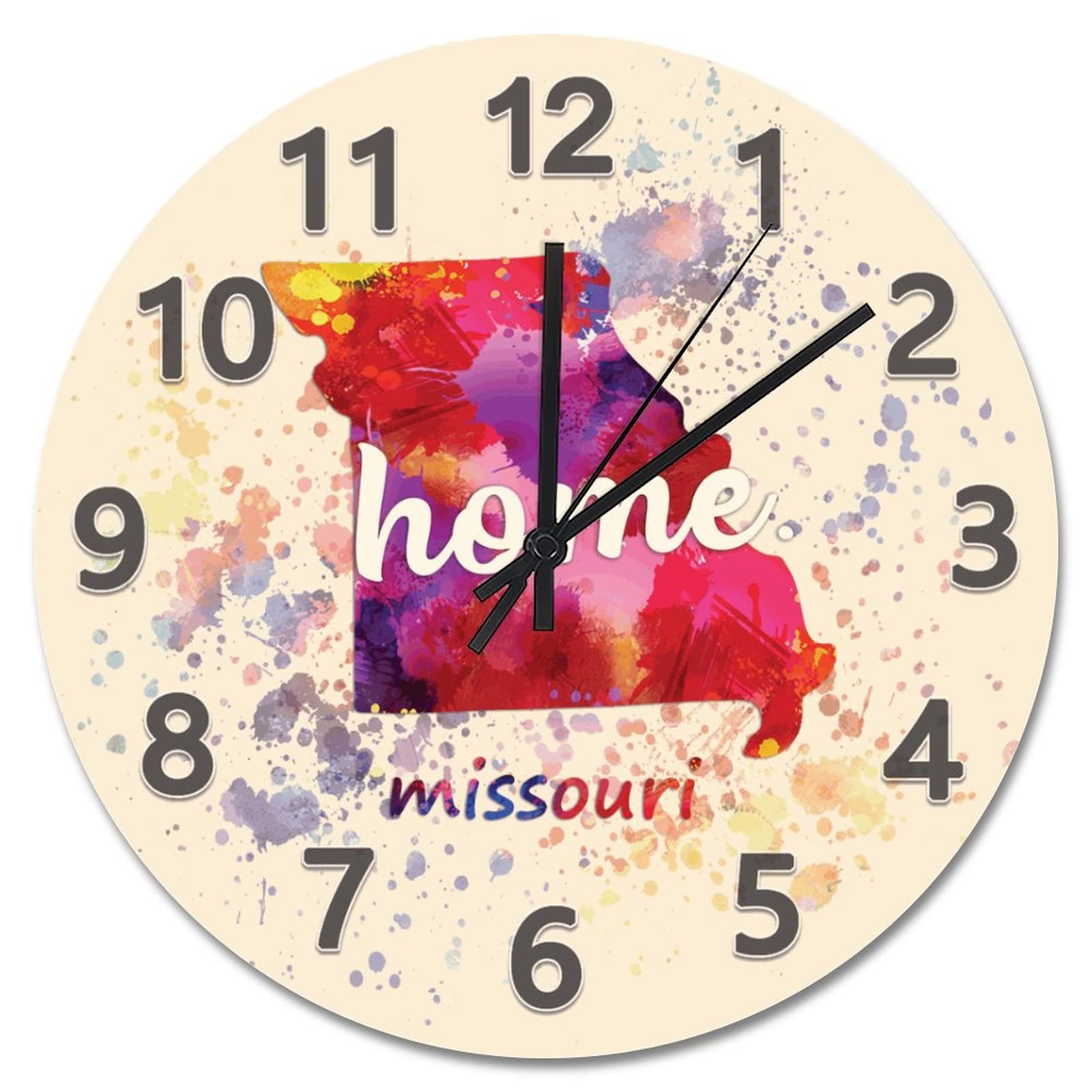 Horloge murale mignonne Missouri de 38 cm silencieuse pour cuisine et salon