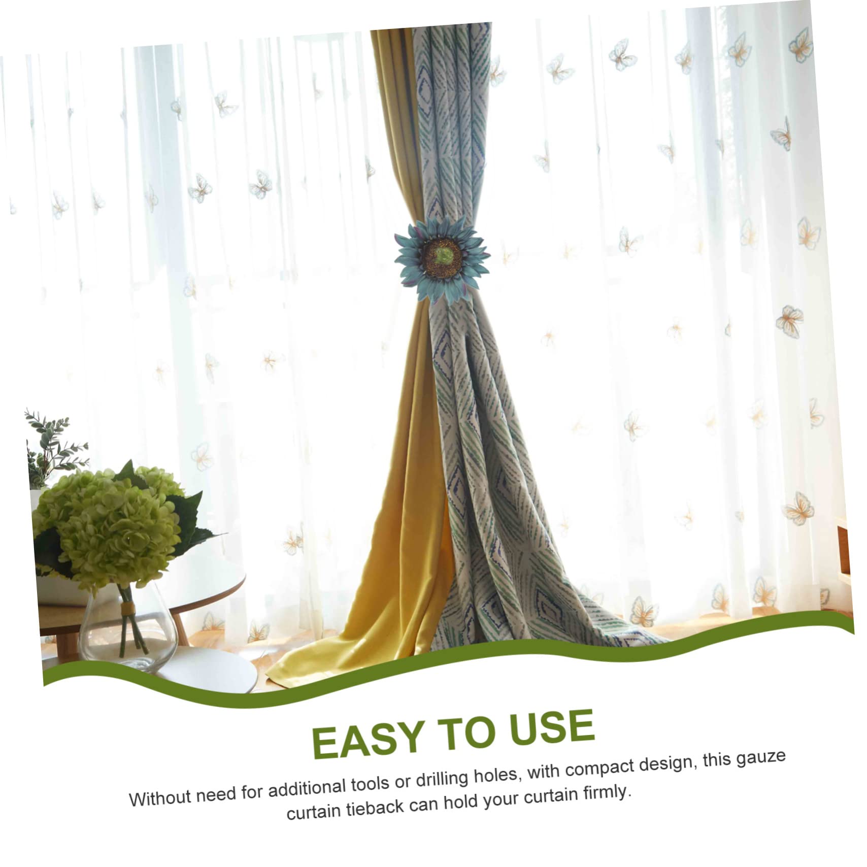 TOPBATHY 10stücke Sunflower Vorhang Halter Clips Einfache Befestigung Ohne Bohren Dekorative Gardinen Raffhalter Für Wohnzimmer Schlafzimmer Büro Und Mehr