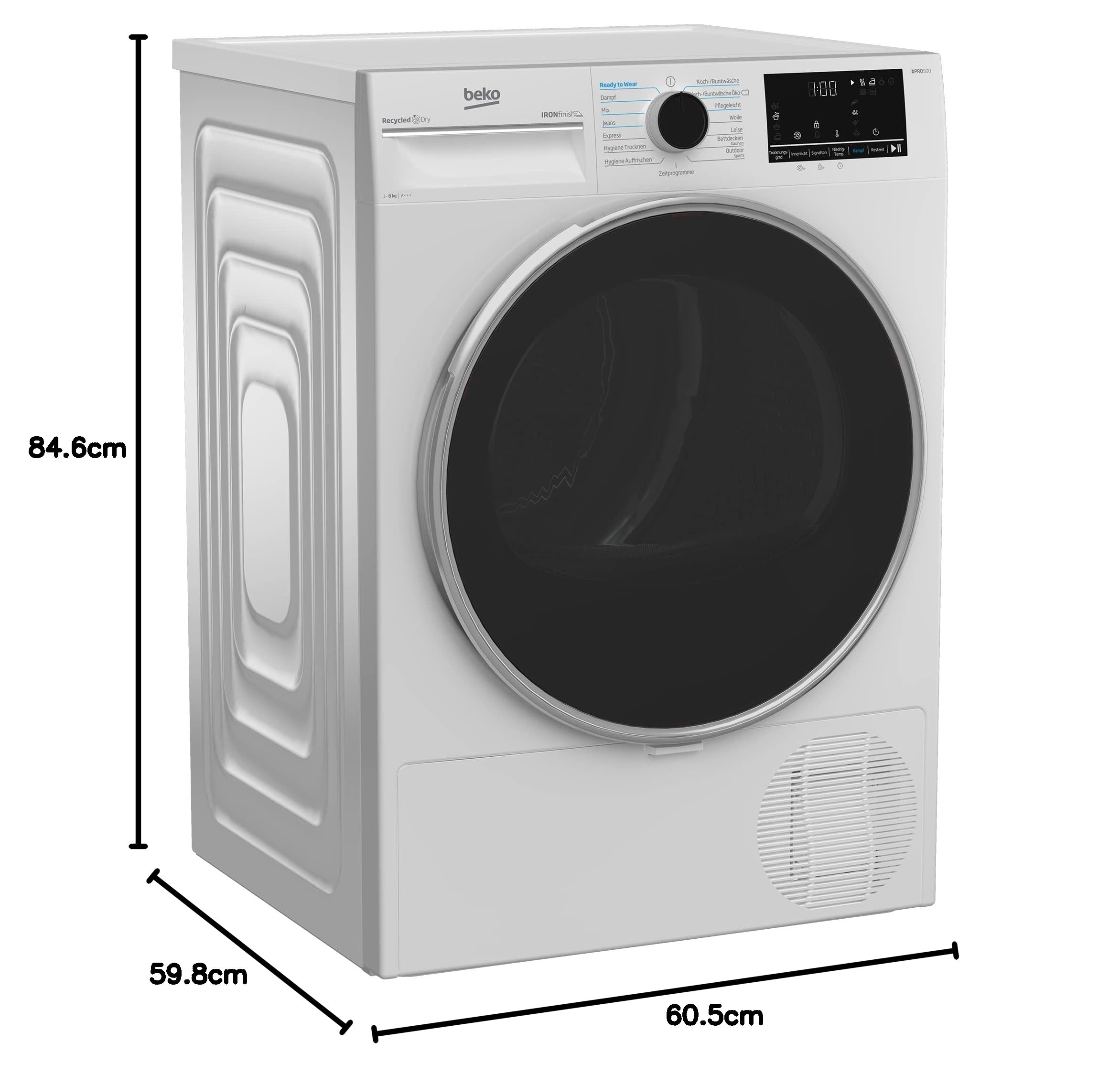 Beko B5T4824IF Wäschetrockner 8 kg Frontlader Wärmepumpentrockner Weiß