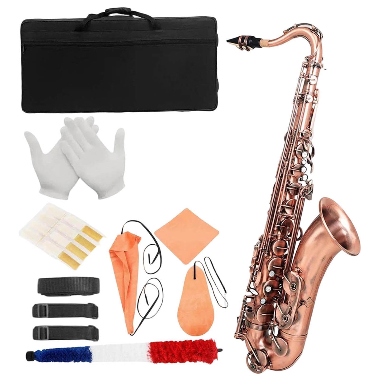 Saksofon Tenorowy B Flat Czerwony Antyczny