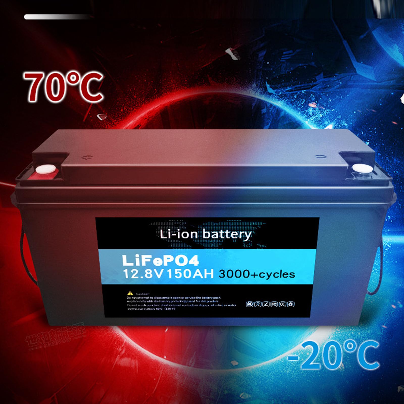 Batterie Lithium-Fer-Phosphate 12,8V Lifepo4 12Ah 18Ah 30Ah 50Ah 100Ah 150Ah 200Ah 280Ah Batterie Lithium-ION avec BMS Intégré pour Camping-Cars Et Lampes Solaires