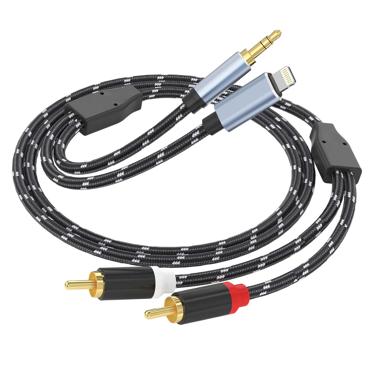 Buy Lightning to RCA Adapter with 3.5mm Audio Cable to 2 Male RCA Aux Stereo Cable for Select