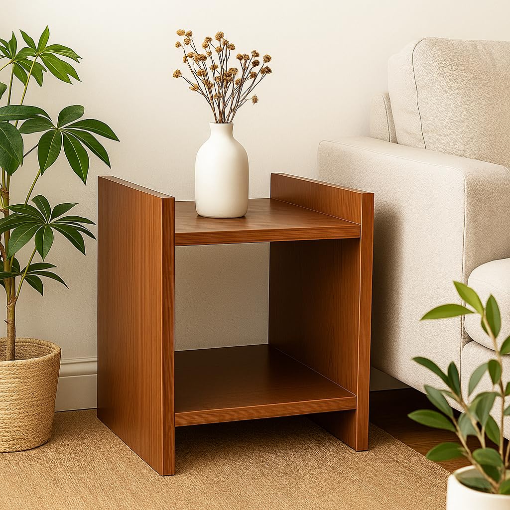 ECOLINE Beautiful Wooden Side Table | End Table | Plant Stand | Tea Table | Stool | Living Room Furniture | Square Shape