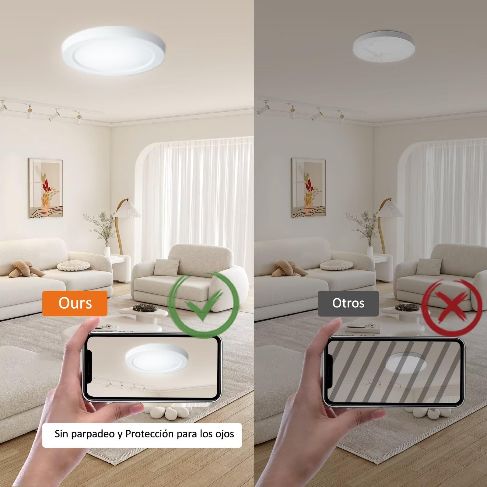 Yexati Plafon LED Techo 18W 1800LM, IP44 Lámpara Techo Delgada 6500K Blanco Frío, Lampara de Techo Redondo Plana Ø220mm Driver Incluido. para Dormitorio Baño Cocina Balcón Pasillo Oficina 1 Pack