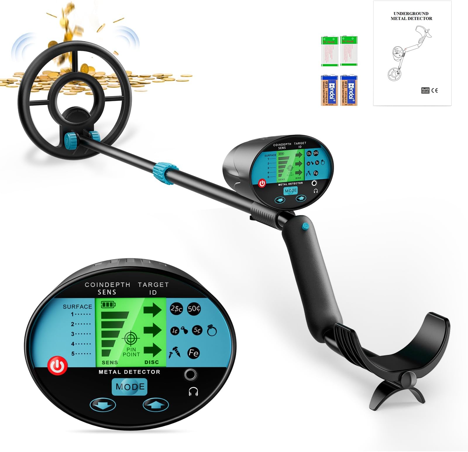 Professioneller Metalldetektor - 3D Golddetektor Mit 1200m Reichweite Und 30m Tiefe