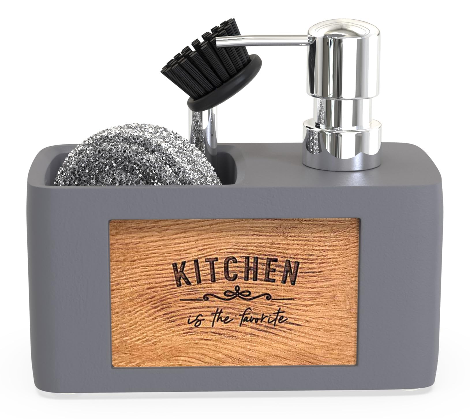 CHILL HOUSE Porta Sapone Cucina - Dispenser Sapone Cucina con Porta Spugna - Dosatore Sapone Cucina - Dosatore Detersivo Piatti - Soap Dispenser - Portasapone Cucina - Dispenser Sapone Liquido
