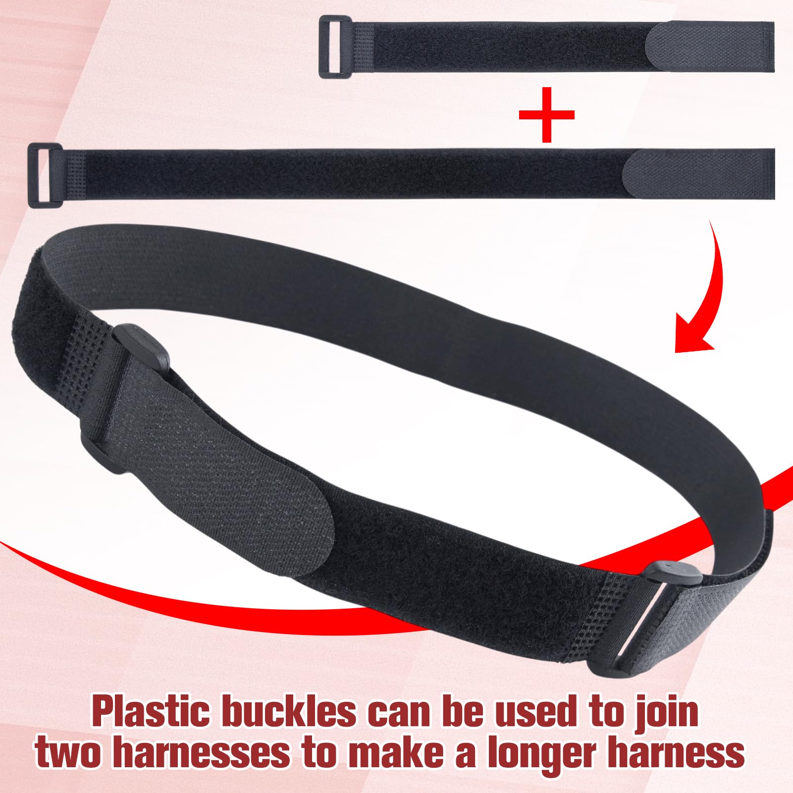 GOLD DEER 20 Pack Reusable Fastening Cable Straps and Cable Ties Set 8"/12"/18" Adjustable Cinch Straps with Buckles Nylon Extend Securing Strap Hook and Loop Straps for Cable Management,Black - Image 3