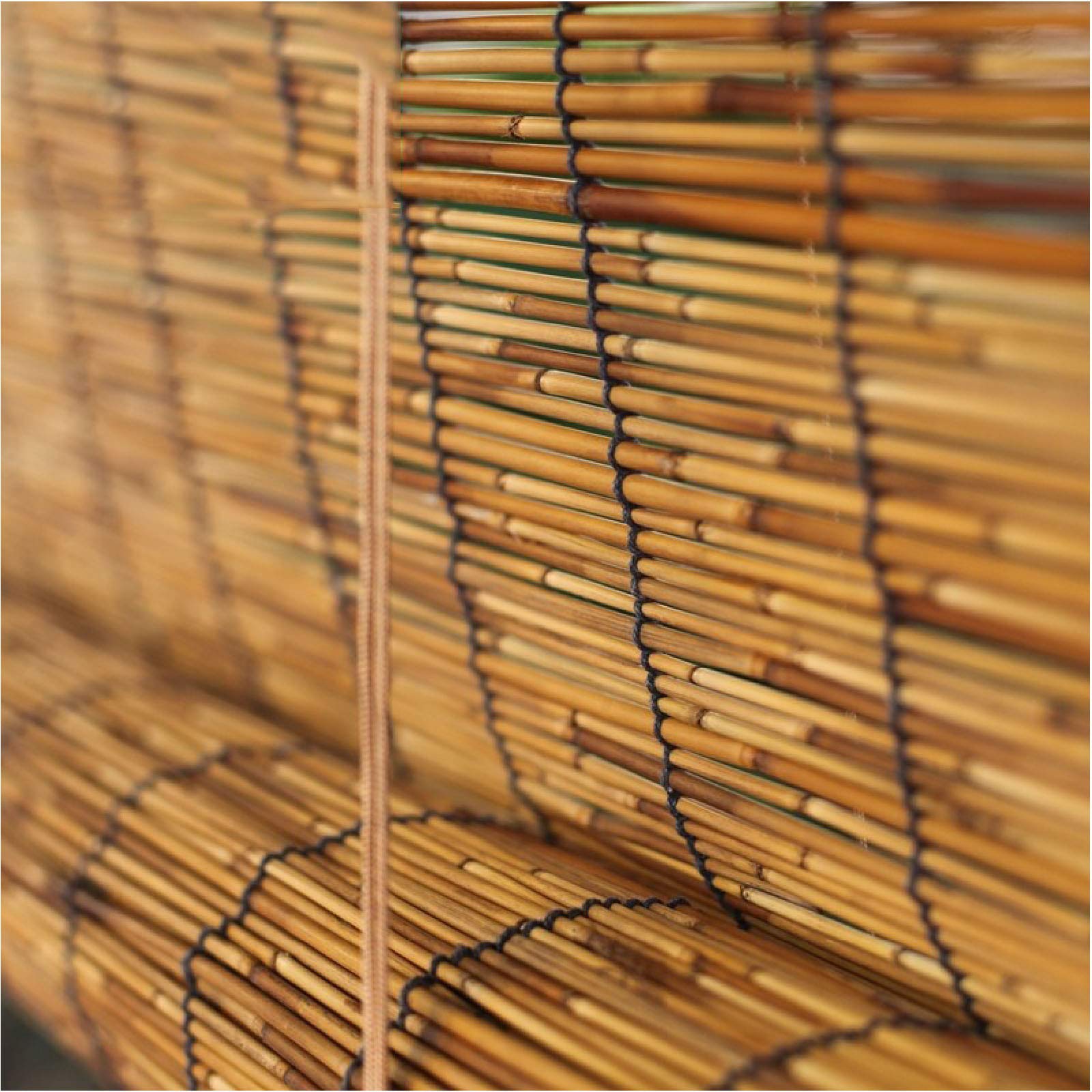 KDDFN Carbonization Reed Curtain,Bamboo Roll up Window Blind,Exterior Roller Shade Outdoor,Handwoven,Breathable,Natural,with Accessories,for Indoor,Outdoor (120 * 160cm/47 * 63in)