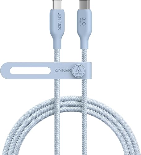 Anker Cable USB C a USB C (240 W, 6 pies), cable de carga USB C bio-trenzado, carga rápida para MacBook Pro 2020, iPad Pro 2020, iPad Air 4, Samsung