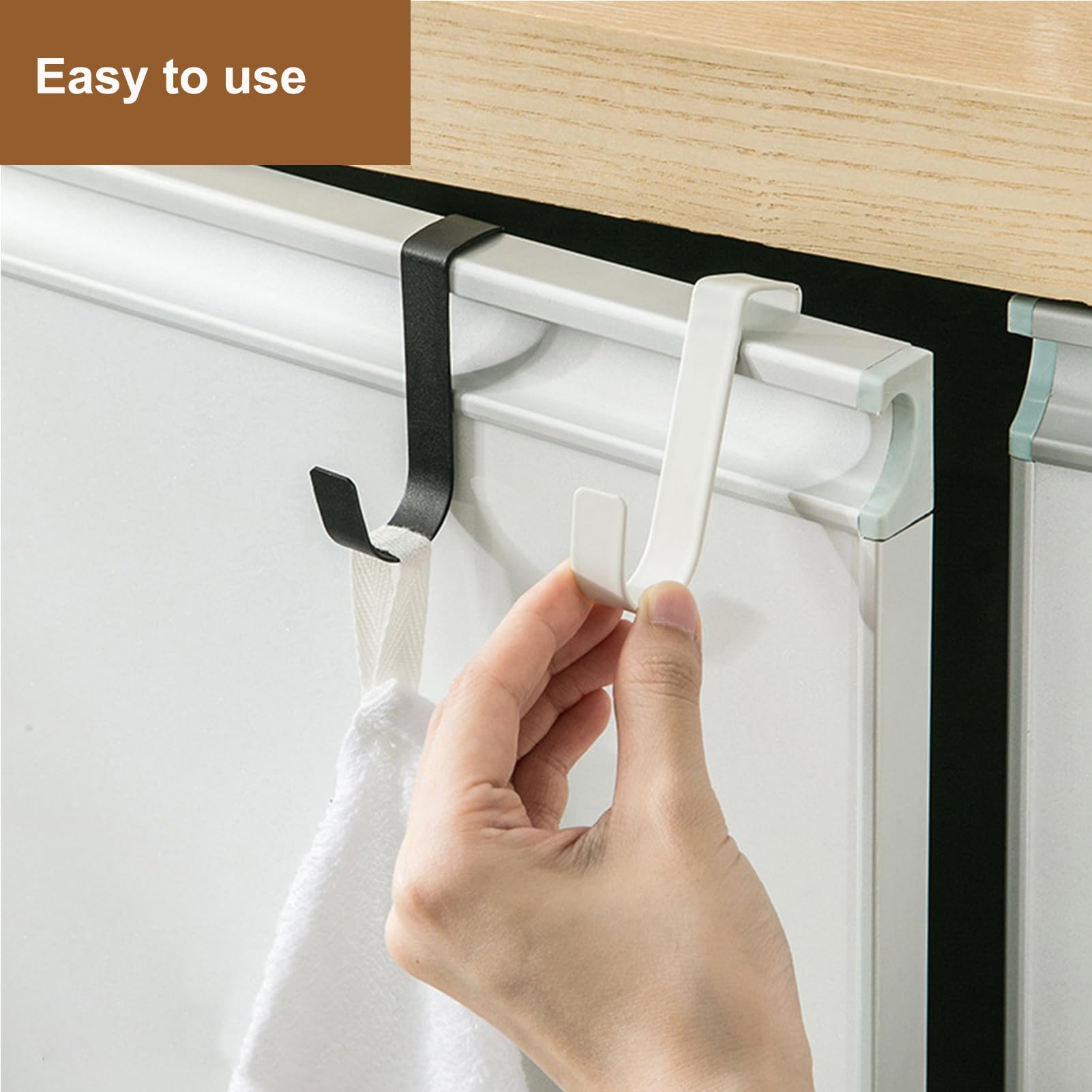 Ganci Sopra La Porta, 5 Pezzi Ganci Per Mobili e Armadi, Bianco,Ganci Organizer Pesanti Per Soggiorno, Bagno, Cucina, Asciugamani, Vestiti, Cappelli, Cappotti, Borse