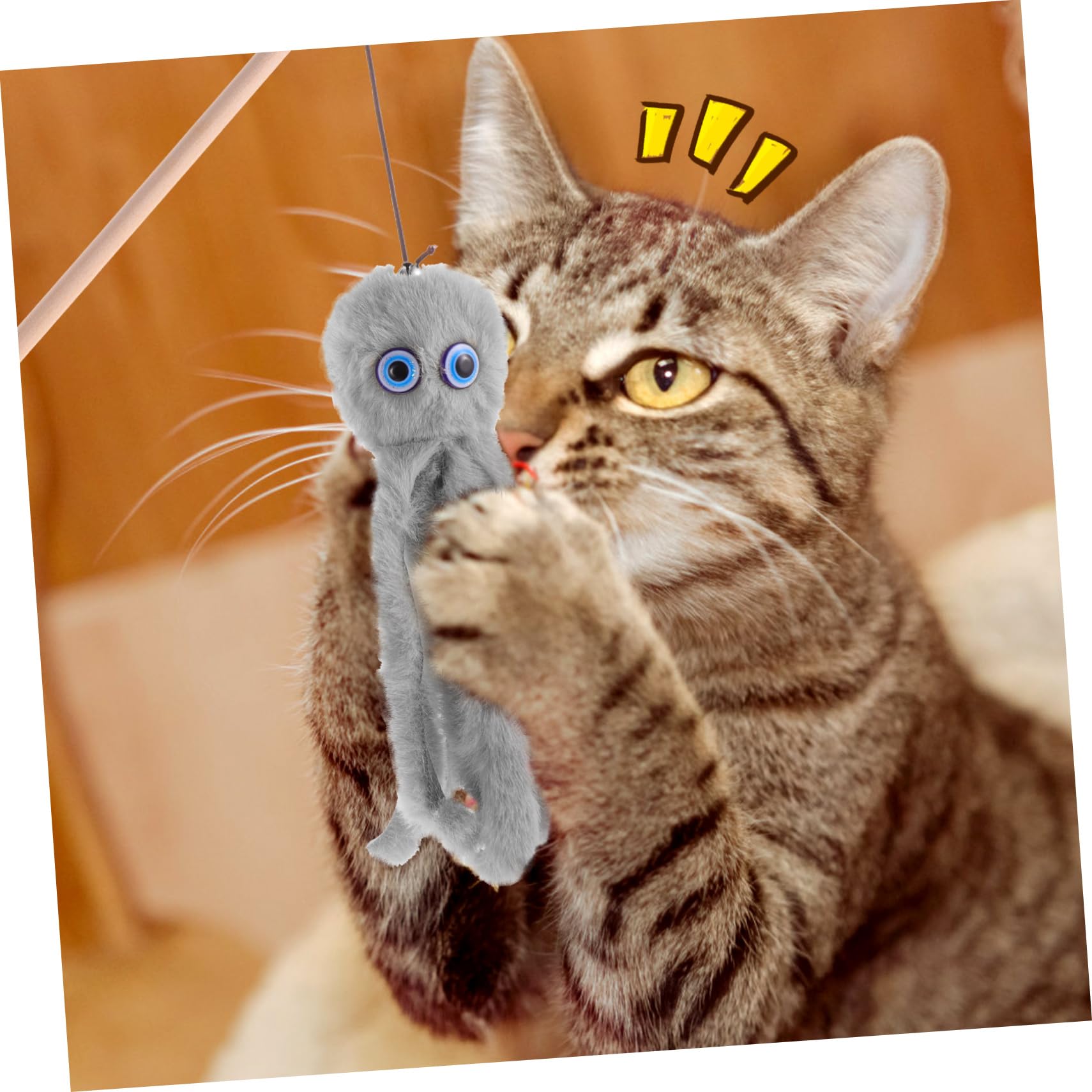 Yardwe 10 Piezas Masticar Juguetes Juguete para Mascotas Juguetes interactivos para Gatos de Interior Peluche Juguete para rascar Gatos Varita de Juguete para Gato un Tipo Divertido Vara