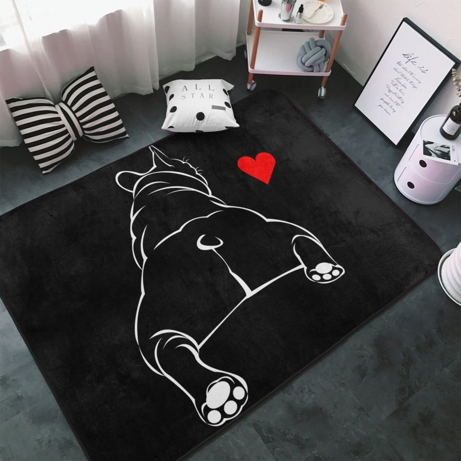 フレンチブルドッグ柄（カーペット、ラグ、マット） | 家具