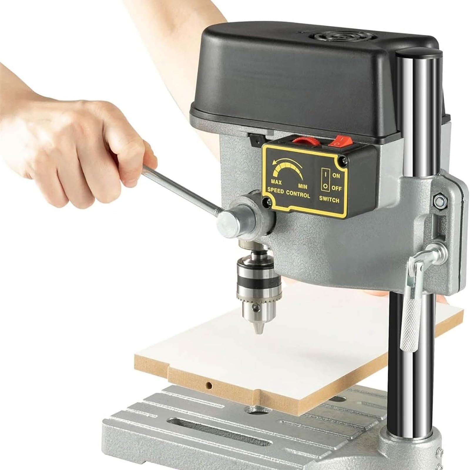 Taladro De Banco Mini De 340w, Taladro Eléctrico Portátil De Mesa, Ajustable A 3 Velocidades, Velocidad Máxima: 16000 Rpm, Rendimiento Potente, Para Joyeros, Carpinteros, Mecánicos Y Aficionados
